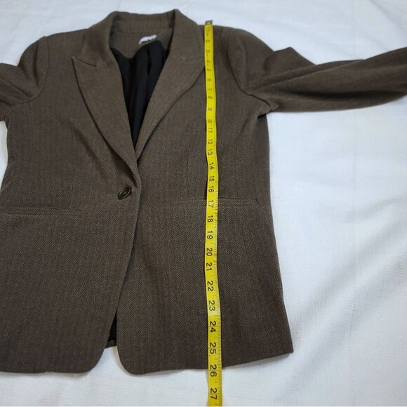 Ecru Brown One Button Blazer Size 6 - Picture 5 of 9